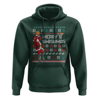 Funny Black Santa Christmas Basketball Hoodie Merry Swishmass Xmas Sport - Wonder Print Shop
