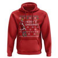 Funny Black Santa Christmas Basketball Hoodie Merry Swishmass Xmas Sport - Wonder Print Shop