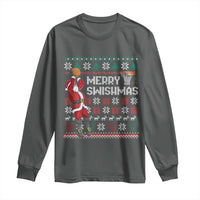 Funny Black Santa Christmas Basketball Long Sleeve Shirt Merry Swishmass Xmas Sport - Wonder Print Shop