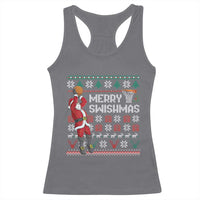 Funny Black Santa Christmas Basketball Racerback Tank Top Merry Swishmass Xmas Sport - Wonder Print Shop
