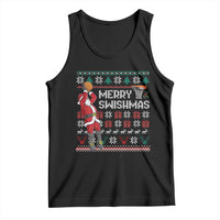 Funny Black Santa Christmas Basketball Tank Top Merry Swishmass Xmas Sport - Wonder Print Shop