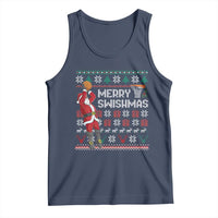 Funny Black Santa Christmas Basketball Tank Top Merry Swishmass Xmas Sport - Wonder Print Shop