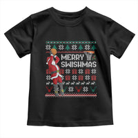 Funny Black Santa Christmas Basketball Toddler T Shirt Merry Swishmass Xmas Sport - Wonder Print Shop