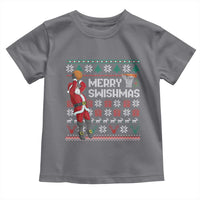 Funny Black Santa Christmas Basketball Toddler T Shirt Merry Swishmass Xmas Sport - Wonder Print Shop