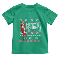 Funny Black Santa Christmas Basketball Toddler T Shirt Merry Swishmass Xmas Sport - Wonder Print Shop