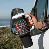 Funny Black Santa Christmas Basketball Tumbler With Handle Merry Swishmass Xmas Sport - Wonder Print Shop