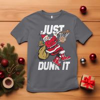 Funny Christmas Basketball T Shirt Just Dunk It Xmas Santa Sport - Wonder Print Shop