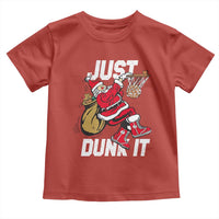 Funny Christmas Basketball Toddler T Shirt Just Dunk It Xmas Santa Sport - Wonder Print Shop