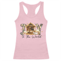African American Christmas Nativity Scene Racerback Tank Top Joy To The World Afro Black Jesus - Wonder Print Shop