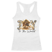 African American Christmas Nativity Scene Racerback Tank Top Joy To The World Afro Black Jesus - Wonder Print Shop