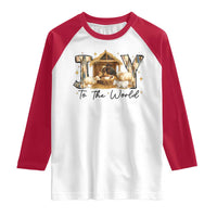 African American Christmas Nativity Scene Raglan Shirt Joy To The World Afro Black Jesus - Wonder Print Shop