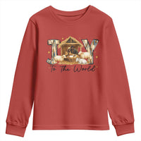 African American Christmas Nativity Scene Youth Sweatshirt Joy To The World Afro Black Jesus - Wonder Print Shop