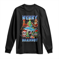 Funny Italian Brainrot Meme Christmas Long Sleeve Shirt Merry Brainrot Xmas Gen Alpha - Wonder Print Shop