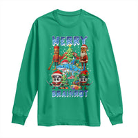 Funny Italian Brainrot Meme Christmas Long Sleeve Shirt Merry Brainrot Xmas Gen Alpha - Wonder Print Shop