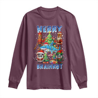 Funny Italian Brainrot Meme Christmas Long Sleeve Shirt Merry Brainrot Xmas Gen Alpha - Wonder Print Shop