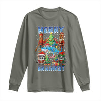 Funny Italian Brainrot Meme Christmas Long Sleeve Shirt Merry Brainrot Xmas Gen Alpha - Wonder Print Shop