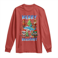 Funny Italian Brainrot Meme Christmas Long Sleeve Shirt Merry Brainrot Xmas Gen Alpha - Wonder Print Shop