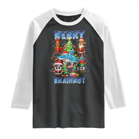 Funny Italian Brainrot Meme Christmas Raglan Shirt Merry Brainrot Xmas Gen Alpha - Wonder Print Shop