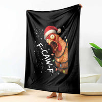 Funny F Caw F Chicken Christmas Throw Blanket Xmas Rooster Meme Santa Hat - Wonder Print Shop