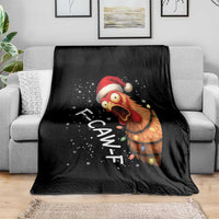 Funny F Caw F Chicken Christmas Throw Blanket Xmas Rooster Meme Santa Hat - Wonder Print Shop