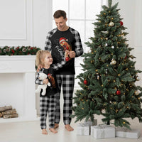 Funny F Caw F Chicken Christmas Plaid Pajama Set Xmas Rooster Meme Santa Hat - Wonder Print Shop