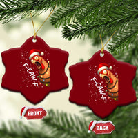 Funny F Caw F Chicken Christmas Ceramic Ornament Xmas Rooster Meme Santa Hat - Wonder Print Shop