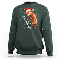 Funny F Caw F Chicken Christmas Sweatshirt Xmas Rooster Meme Santa Hat - Wonder Print Shop