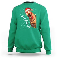 Funny F Caw F Chicken Christmas Sweatshirt Xmas Rooster Meme Santa Hat - Wonder Print Shop