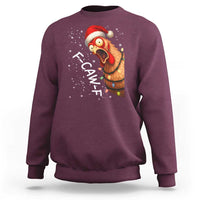 Funny F Caw F Chicken Christmas Sweatshirt Xmas Rooster Meme Santa Hat - Wonder Print Shop