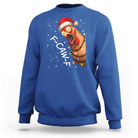 Funny F Caw F Chicken Christmas Sweatshirt Xmas Rooster Meme Santa Hat - Wonder Print Shop