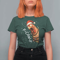Funny F Caw F Chicken Christmas T Shirt For Women Xmas Rooster Meme Santa Hat - Wonder Print Shop