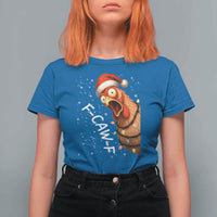 Funny F Caw F Chicken Christmas T Shirt For Women Xmas Rooster Meme Santa Hat - Wonder Print Shop