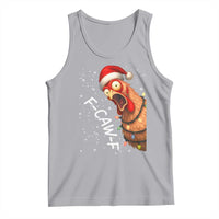 Funny F Caw F Chicken Christmas Tank Top Xmas Rooster Meme Santa Hat - Wonder Print Shop