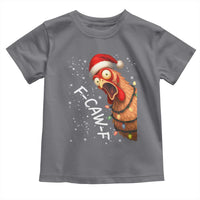 Funny F Caw F Chicken Christmas Toddler T Shirt Xmas Rooster Meme Santa Hat - Wonder Print Shop