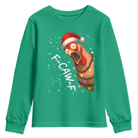 Funny F Caw F Chicken Christmas Youth Sweatshirt Xmas Rooster Meme Santa Hat - Wonder Print Shop