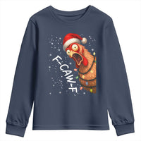 Funny F Caw F Chicken Christmas Youth Sweatshirt Xmas Rooster Meme Santa Hat - Wonder Print Shop