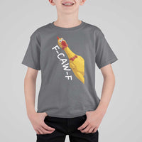Funny F Caw F Chicken Toy T Shirt For Kid Poultry Humor - Wonder Print Shop