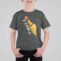 Funny F Caw F Chicken Toy T Shirt For Kid Poultry Humor - Wonder Print Shop