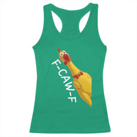 Funny F Caw F Chicken Toy Racerback Tank Top Poultry Humor - Wonder Print Shop