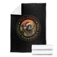 Funny Christmas Pedro The Racoon Throw Blanket Feral And Festive Xmas Santa Trash Panda - Wonder Print Shop