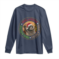 Funny Christmas Pedro The Racoon Long Sleeve Shirt Feral And Festive Xmas Santa Trash Panda - Wonder Print Shop