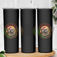 Funny Christmas Pedro The Racoon Skinny Tumbler Feral And Festive Xmas Santa Trash Panda - Wonder Print Shop