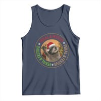 Funny Christmas Pedro The Racoon Tank Top Feral And Festive Xmas Santa Trash Panda - Wonder Print Shop