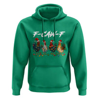 Funny F Caw F Chicken Christmas Hoodie Xmas Rooster Meme Poultry Farm - Wonder Print Shop