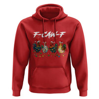 Funny F Caw F Chicken Christmas Hoodie Xmas Rooster Meme Poultry Farm - Wonder Print Shop