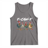 Funny F Caw F Chicken Christmas Tank Top Xmas Rooster Meme Poultry Farm - Wonder Print Shop