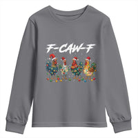 Funny F Caw F Chicken Christmas Youth Sweatshirt Xmas Rooster Meme Poultry Farm - Wonder Print Shop