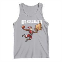 Funny Black Santa Christmas Basketball Tank Top Out Here Ballin Xmas Santa Sport - Wonder Print Shop