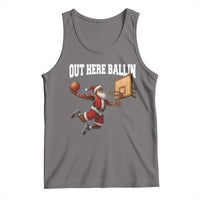 Funny Black Santa Christmas Basketball Tank Top Out Here Ballin Xmas Santa Sport - Wonder Print Shop