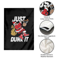 Funny Black Santa Christmas Basketball Garden Flag Just Dunk It Xmas Sport - Wonder Print Shop